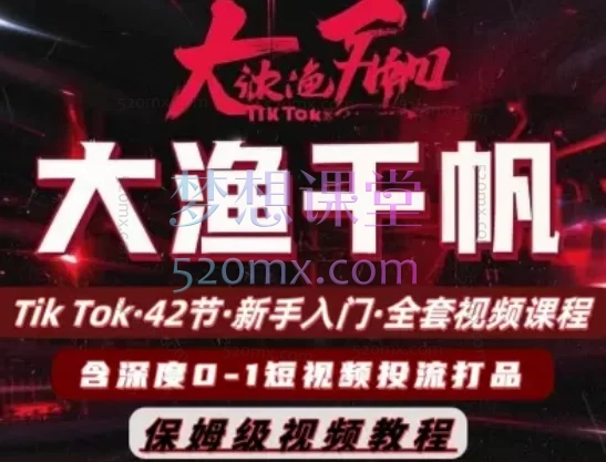 2025大鱼千帆42节TikTok全套课程含0-1短视频投流打品