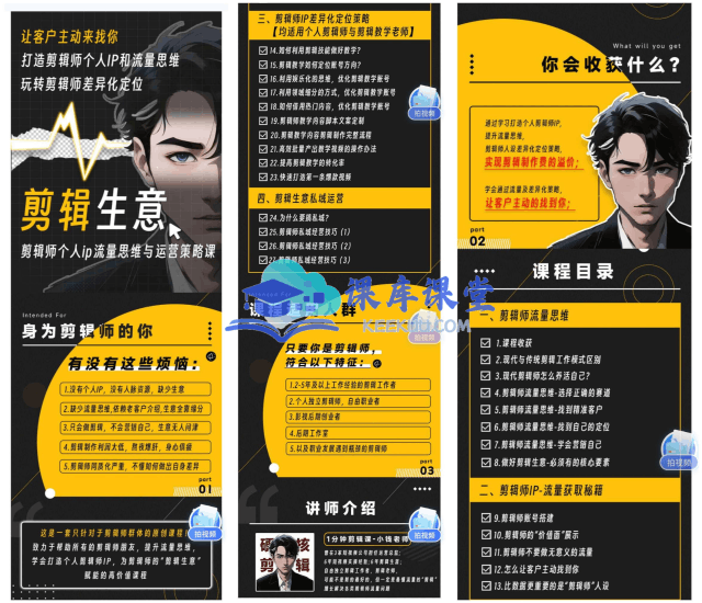 小钱老师·剪辑师个人ip流量思维与运营策略课