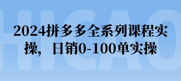 2024恒哥拼多多日销0-100单实操课程跨境课程-外贸教程-精品网课-电商运营课库课堂