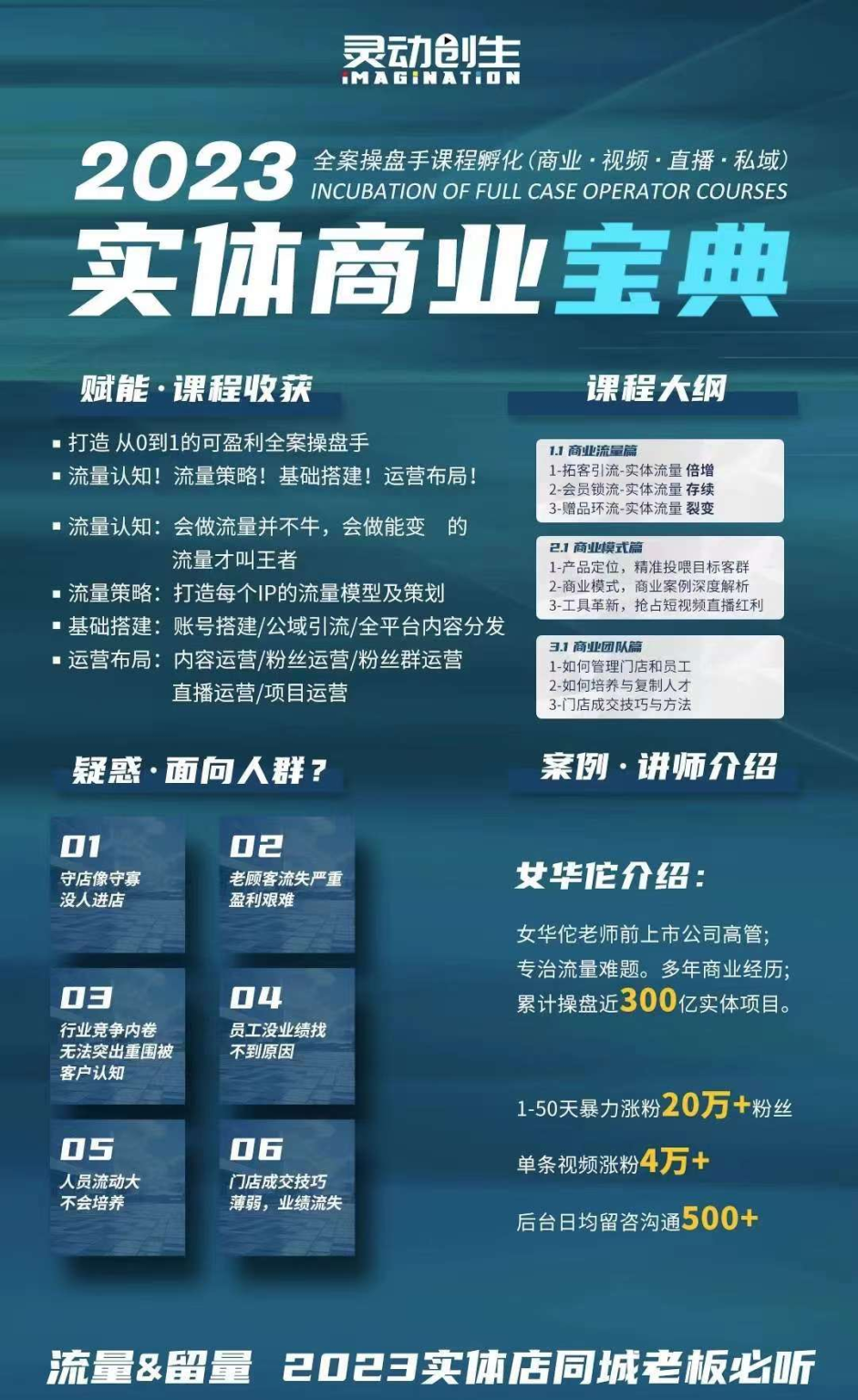 女华佗同城实体商业宝典全案操盘手课程:商业 + 视频 + 直播 + 私域,破局实体流量