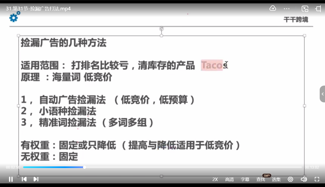 干干老师·亚马逊精细化广告详解