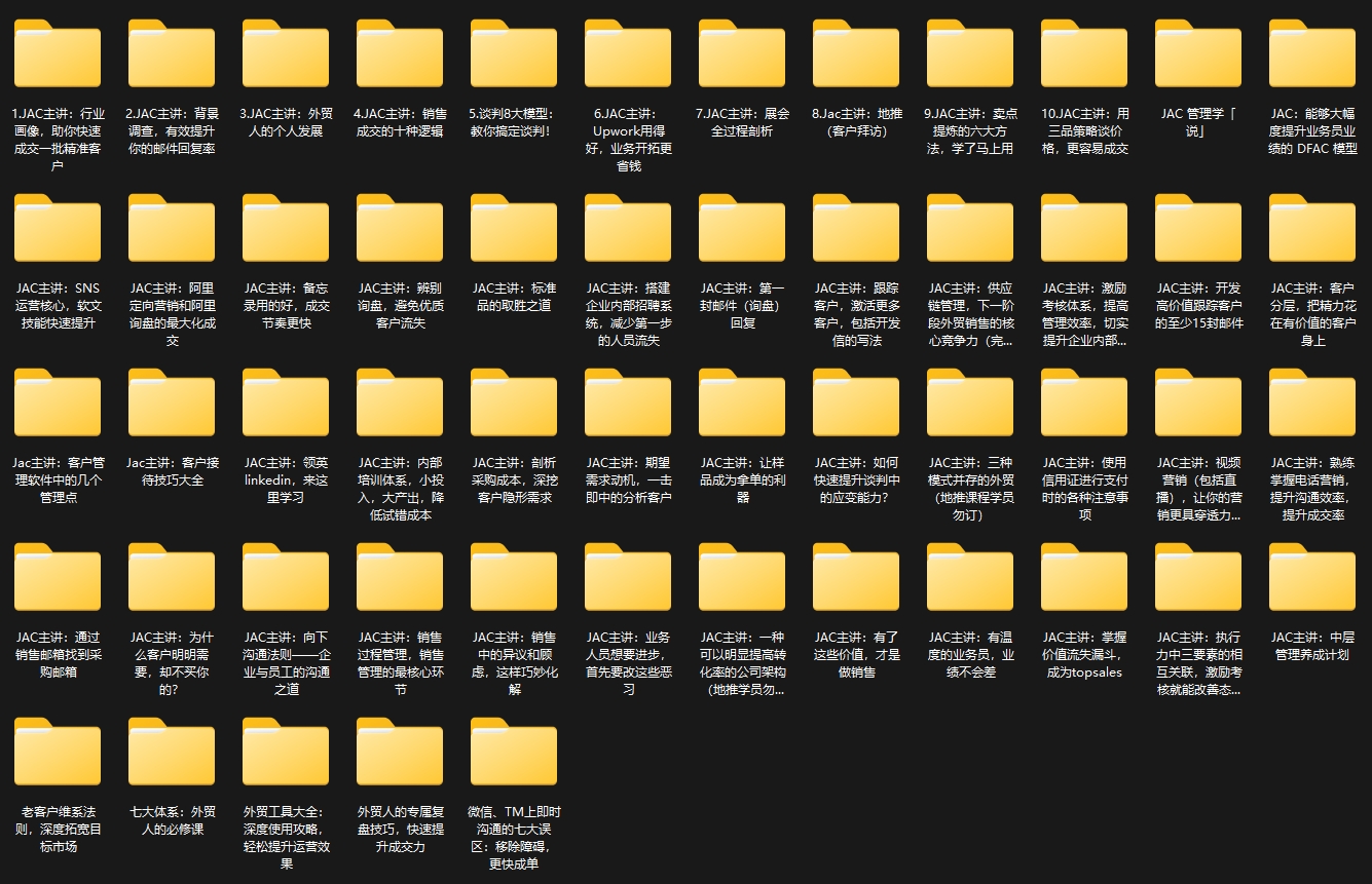 利贸学堂·JAC老师外贸课程合集