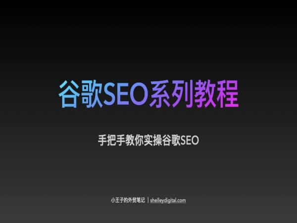 小王子的外贸笔记-独立站谷歌SEO系列教程跨境课程-外贸教程-精品网课-电商运营课库课堂