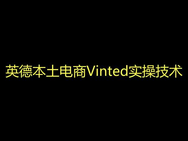 英德本土电商 Vinted 实操技术跨境课程_欧洲闲置平台运营指南跨境课程-外贸教程-精品网课-电商运营课库课堂