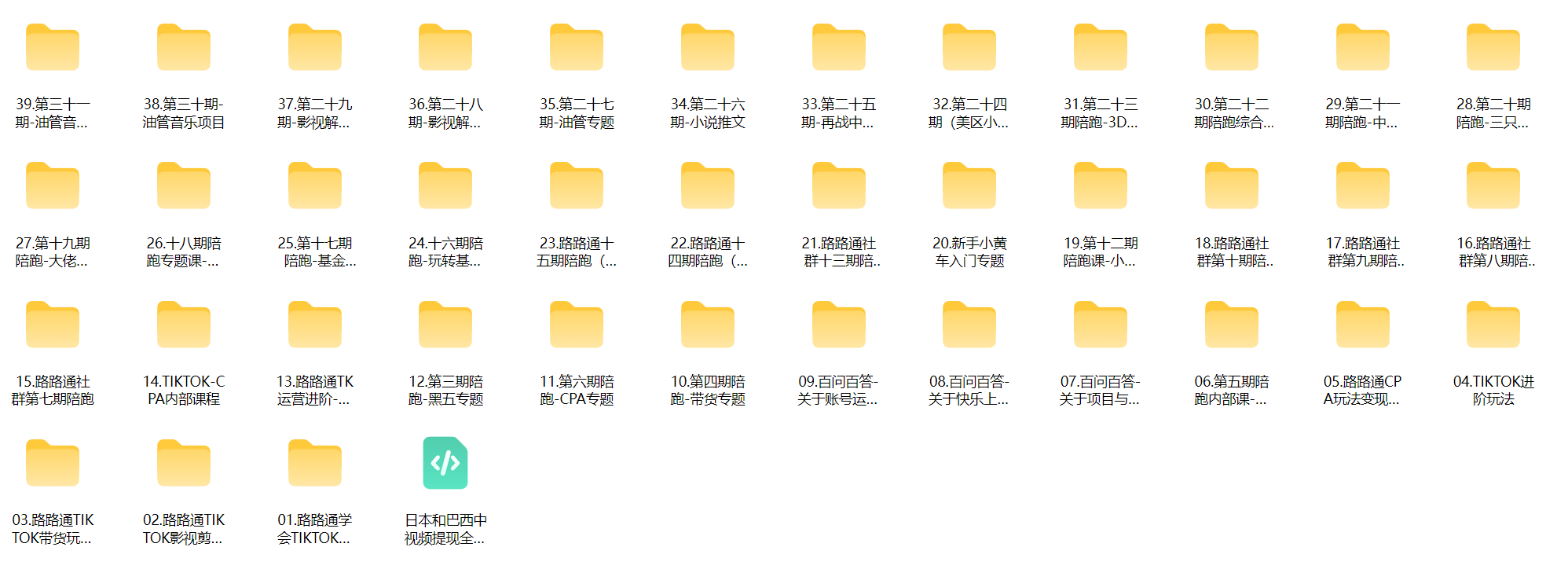 更新31期 2025年路路通跨境 TikTok 全套课程：零基础到精通的变现指南-课库课堂