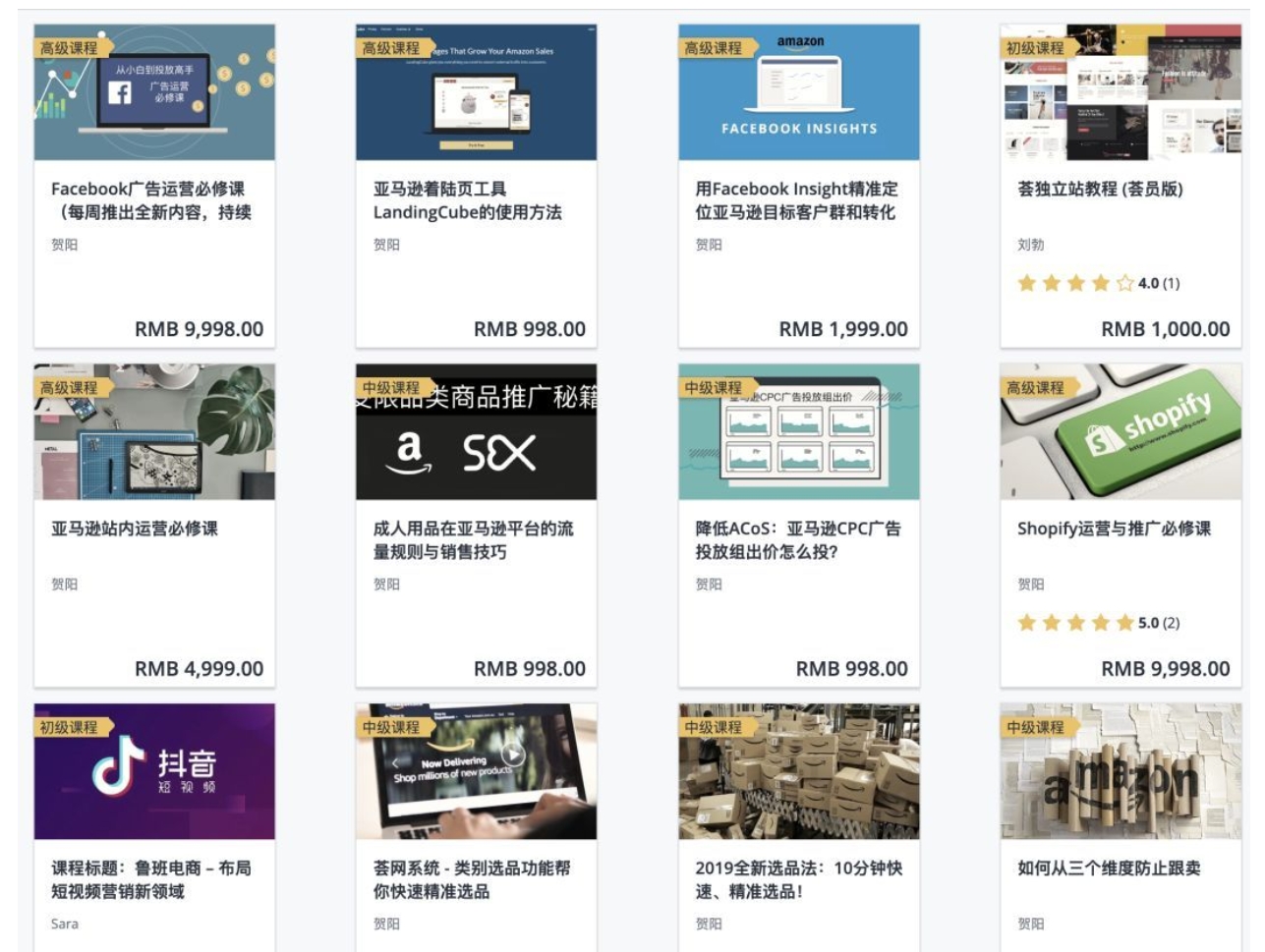 荟网课堂跨境电商课程:亚马逊 /eBay/Shopify 多平台运营全攻略