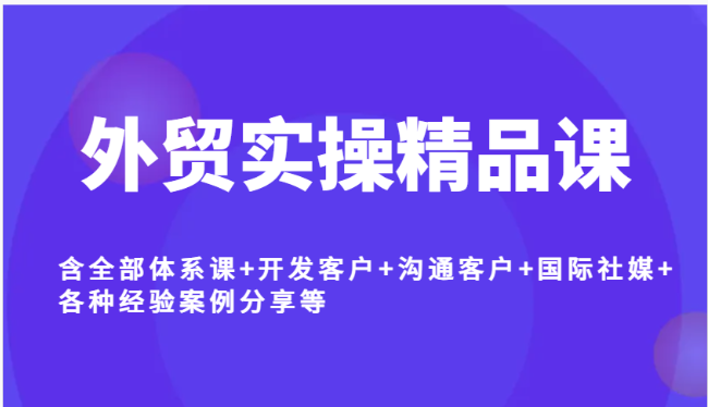 大表姐外贸精英逆袭实操综合课:拓客 + 谈判 + 展会 + TK + 独立站,外贸全链路技能提升