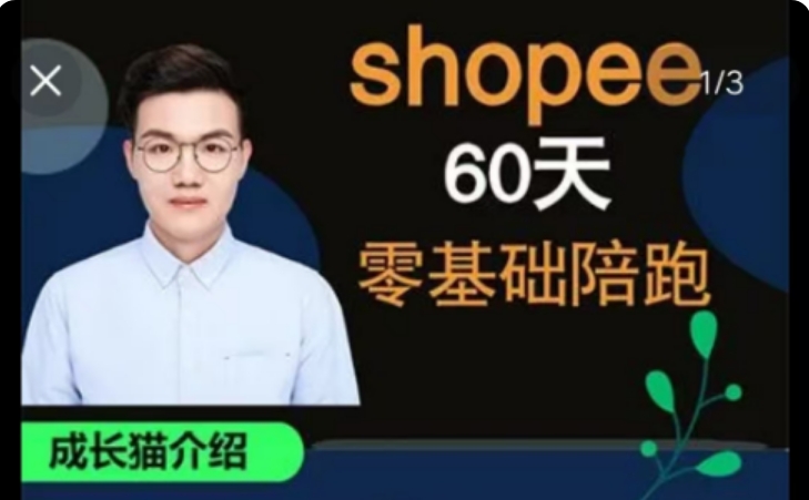 Shopee 成长猫 60 天陪跑课：从 0 到 1 实战运营 + 店铺问题解决跨境课程跨境课程-外贸教程-精品网课-电商运营课库课堂