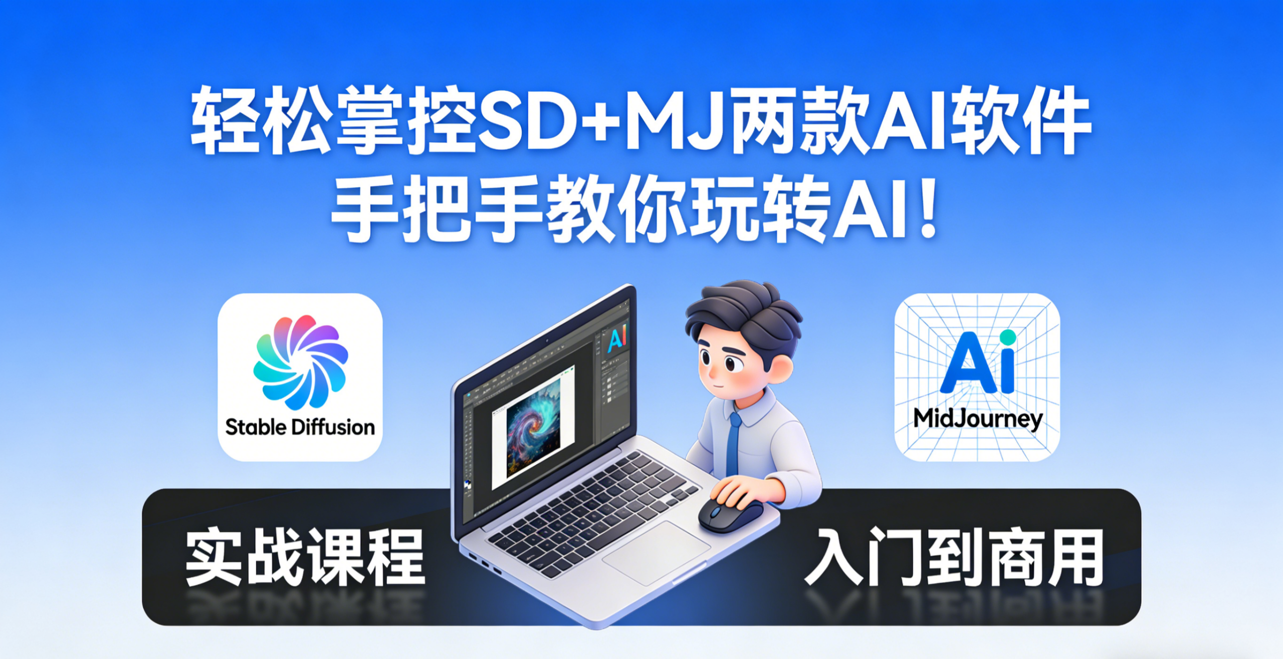 轻松掌控 SD+MJ 两款 AI 软件 从入门到商用全流程实战课程-课库课堂 轻松掌控 SD+MJ 两款 AI 软件 从入门到商用全流程实战课程-课库课堂