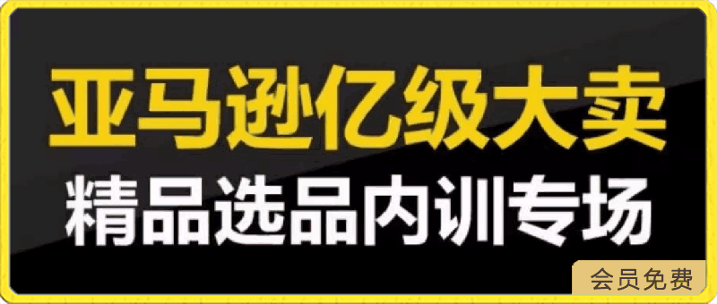 亚马逊亿级大卖-精品选品内训专场，选出潜力细分市场如何深度洞察市场，降维打击竞争对手跨境课程-外贸教程-精品网课-电商运营课库课堂