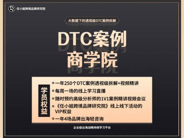 任小姐出海战略咨询 DTC 案例商学院：全球市场跨境品牌案例拆解课程跨境课程-外贸教程-精品网课-电商运营课库课堂