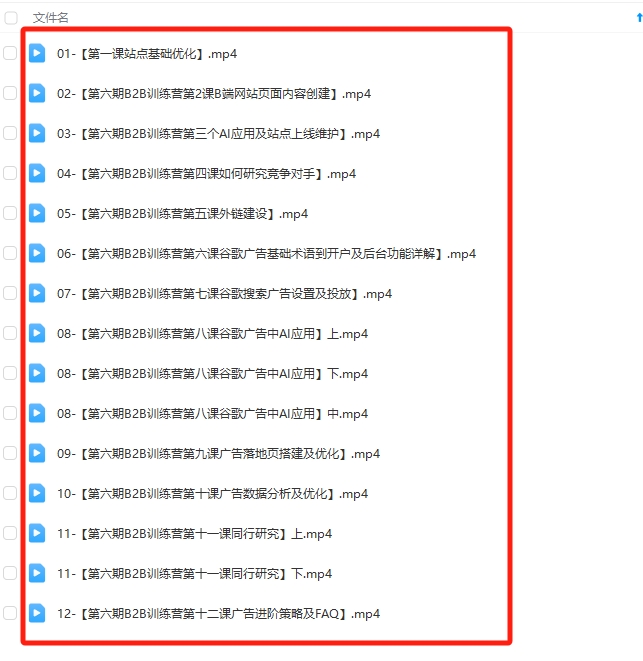同款2024年优联荟-B2B独立站中阶训练营