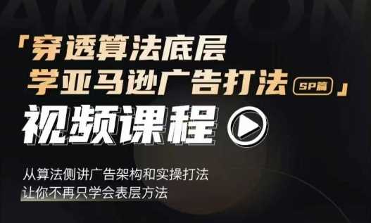 穿透算法底层，学亚马逊广告打法SP篇，从算法侧讲广告架构和实操打法，让你不再只学会表层方法跨境课程-外贸教程-精品网课-电商运营课库课堂