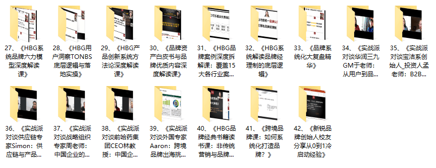 HBG品牌研究院《HBG100节+系统品牌方法论完整课程合集》