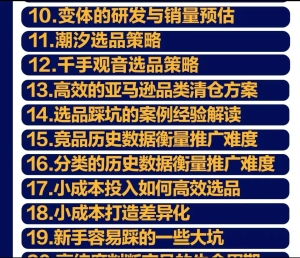 Sam大叔出品:亚马逊产品选品研发课程价值1850元