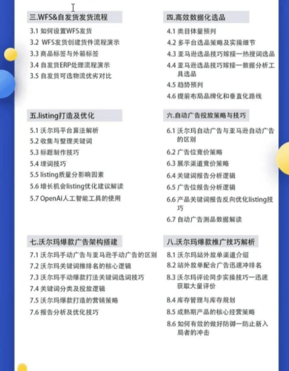 老陈聊跨境沃尔玛运营实操专题课-课库课堂