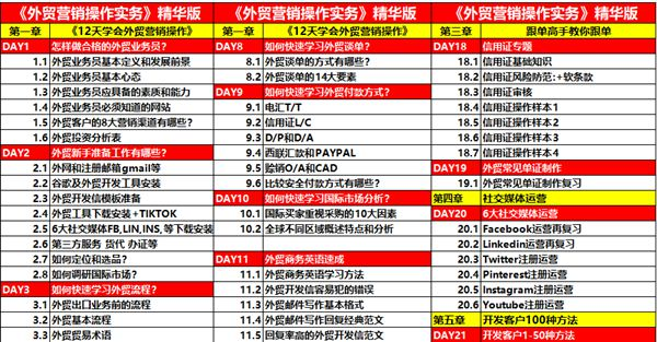 顶异课堂外贸营销操作实务陪跑课，小白也可以学习【180节】