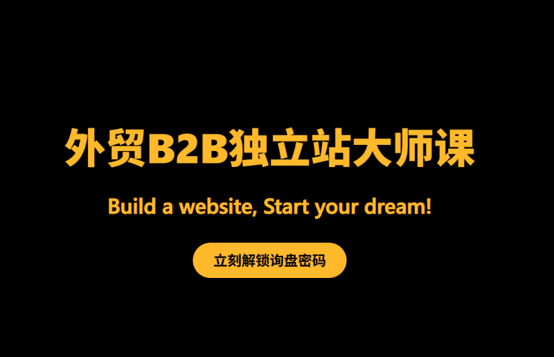 二叔外贸 B2B 独立站大师课:打造询盘机器的实操指南跨境课程-外贸教程-精品网课-电商运营课库课堂