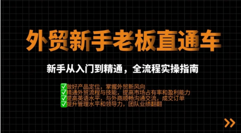 格升聊外贸外贸新手老板直通车,扩大业务市场规模跨境课程-外贸教程-精品网课-电商运营课库课堂
