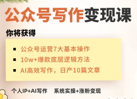 C 姐-AI 公众号写作变现课：开启公众号写作盈利新通道跨境课程-外贸教程-精品网课-电商运营课库课堂