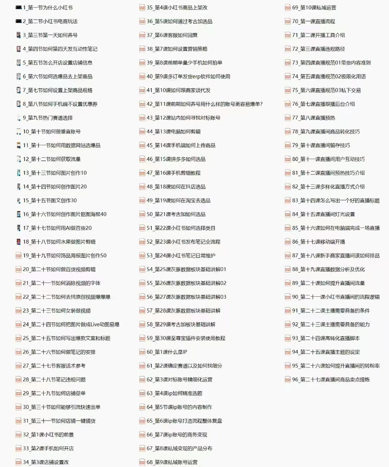 红薯主理人私教，小红书陪陪训练营-课库课堂