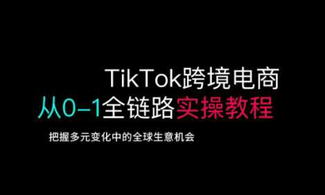 TikTok 电商运营从基础到高阶全方位实操：0-1 全链路跨境电商指南跨境课程-外贸教程-精品网课-电商运营课库课堂