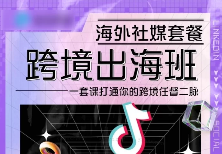 【海外社媒】跨境出海班,TikTok+FB+INS+PINS+独立站 价值5999元跨境课程-外贸教程-精品网课-电商运营课库课堂
