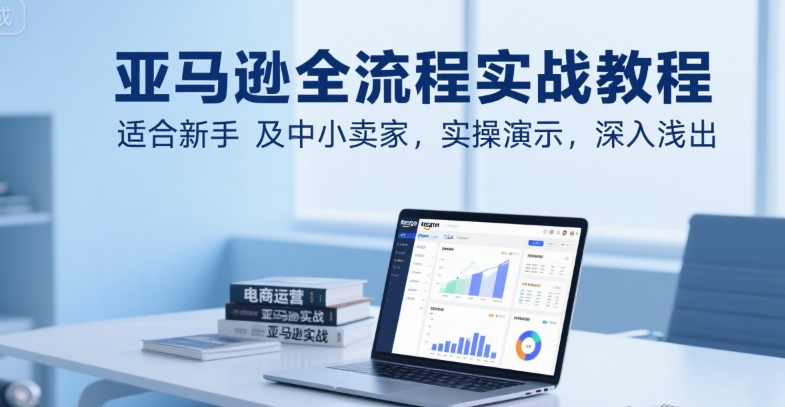 亚马逊全流程实战教程，适合新手及中小卖家，实操演示，深入浅出跨境课程-外贸教程-精品网课-电商运营课库课堂