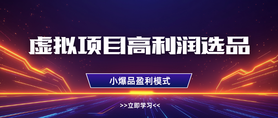 虚拟项目高利润选品方法，单店利润1W+，可多店倍增利润跨境课程-外贸教程-精品网课-电商运营课库课堂