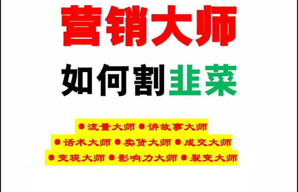 《营销大师如何割韭菜》禁止外传的大师绝学电子书跨境课程-外贸教程-精品网课-电商运营课库课堂