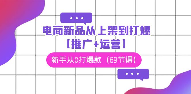 电商新品从上架到打爆【推广+运营】，新手从0打爆款（69节课）跨境课程-外贸教程-精品网课-电商运营课库课堂