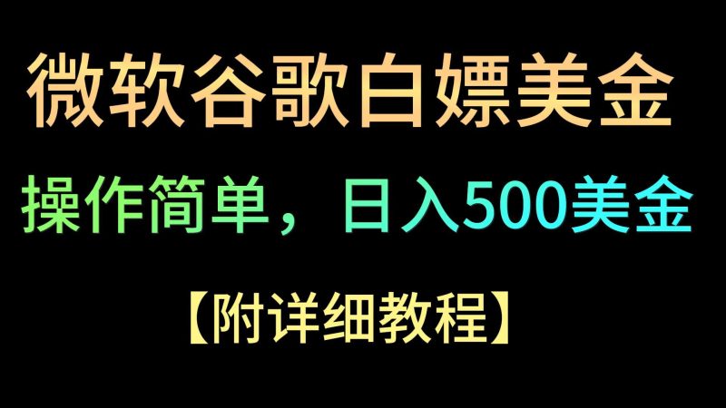微软谷歌项目3.0，轻松日赚500+美金，操作简单，小白也可轻松入手！跨境课程-外贸教程-精品网课-电商运营课库课堂