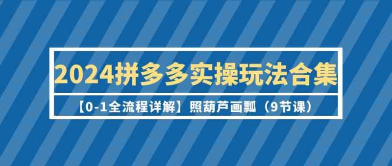 2024拼多多实操玩法合集【0-1全流程详解】照葫芦画瓢（9节课）跨境课程-外贸教程-精品网课-电商运营课库课堂