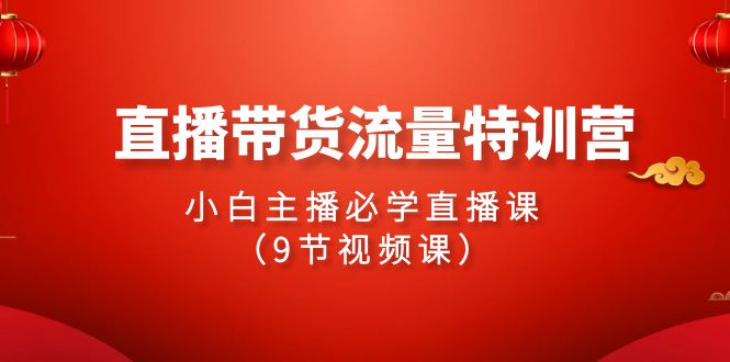 2024直播带货流量特训营，小白主播必学直播课（9节视频课）跨境课程-外贸教程-精品网课-电商运营课库课堂