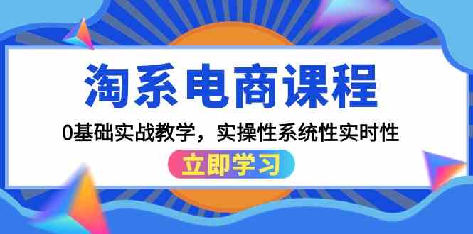 淘系电商课程，0基础实战教学，实操性系统性实时性（15节课）跨境课程-外贸教程-精品网课-电商运营课库课堂