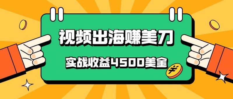 国内爆款视频出海赚美刀，实战收益4500美金，批量无脑搬运，无需经验直接上手跨境课程-外贸教程-精品网课-电商运营课库课堂
