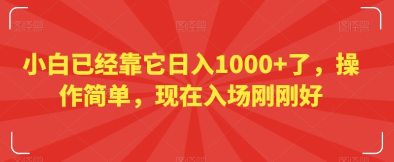 小白已经靠它日入1000+了，操作简单，现在入场刚刚好【揭秘】跨境课程-外贸教程-精品网课-电商运营课库课堂