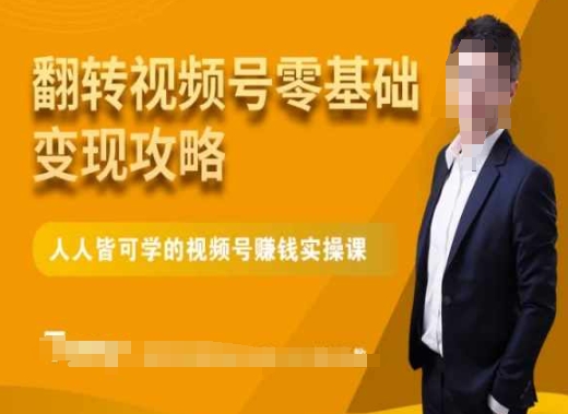 微信视频号零基础变现攻略，人人皆可学的视频号赚钱实操课跨境课程-外贸教程-精品网课-电商运营课库课堂