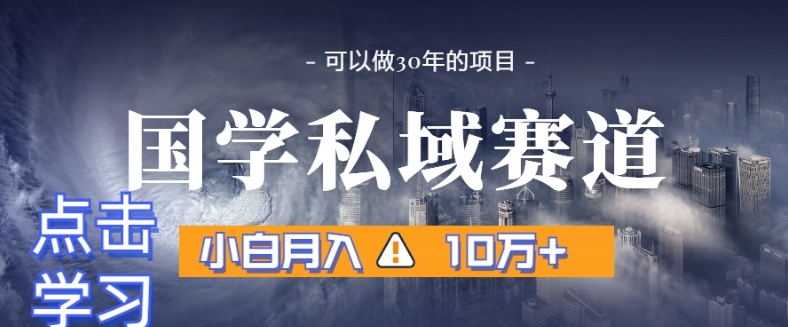 暴力国学私域赛道，小白月入10万+，引流+转化完整流程【揭秘】跨境课程-外贸教程-精品网课-电商运营课库课堂