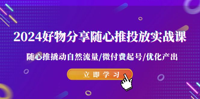 2024好物分享-随心推投放实战课 随心推撬动自然流量/微付费起号/优化产出跨境课程-外贸教程-精品网课-电商运营课库课堂