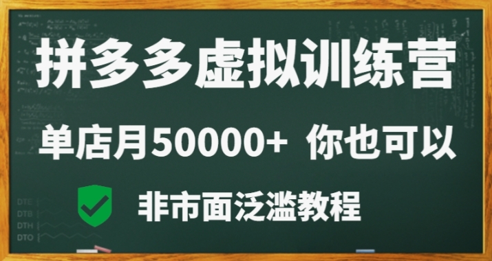 拼多多虚拟电商训练营月入30000+你也行，暴利稳定长久，副业首选跨境课程-外贸教程-精品网课-电商运营课库课堂