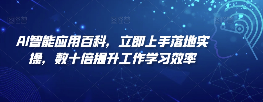 AI智能应用百科，​立即上手落地实操，数十倍提升工作学习效率跨境课程-外贸教程-精品网课-电商运营课库课堂