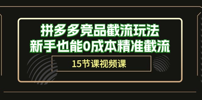 拼多多竞品截流玩法，新手也能0成本精准截流（15节课）跨境课程-外贸教程-精品网课-电商运营课库课堂