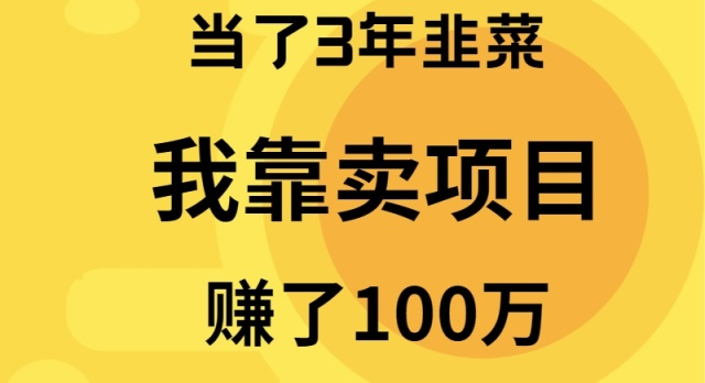 当了3年韭菜，我靠卖项目赚了100万跨境课程-外贸教程-精品网课-电商运营课库课堂
