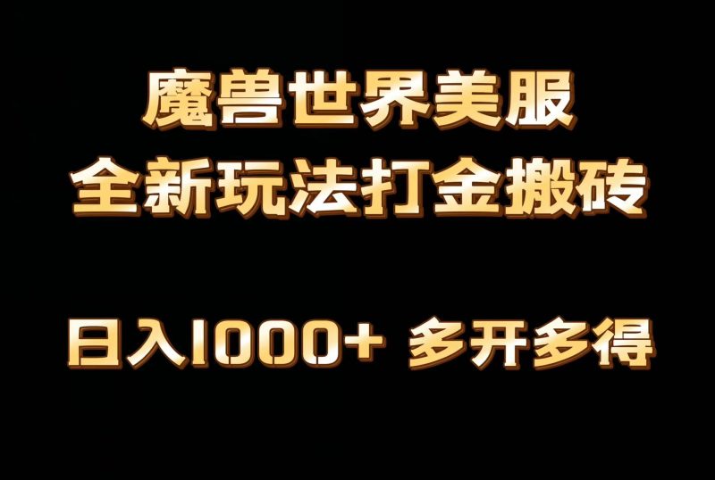 全网首发魔兽世界美服全自动打金搬砖，日入1000+，简单好操作，保姆级教学跨境课程-外贸教程-精品网课-电商运营课库课堂