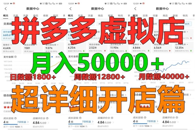 拼多多虚拟电商训练营月入40000+你也行，暴利稳定长久，副业首选跨境课程-外贸教程-精品网课-电商运营课库课堂