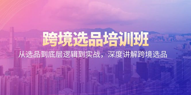 跨境选品培训班：从选品到底层逻辑到实战，深度讲解跨境选品跨境课程-外贸教程-精品网课-电商运营课库课堂