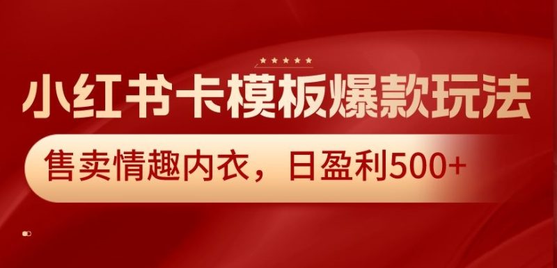 小红书卡模板爆款玩法，售卖情趣内衣，日盈利500+跨境课程-外贸教程-精品网课-电商运营课库课堂