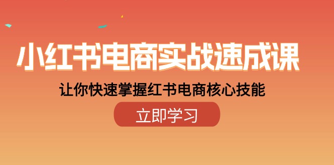 小红书电商实战速成课，让你快速掌握红书电商核心技能（28课）跨境课程-外贸教程-精品网课-电商运营课库课堂