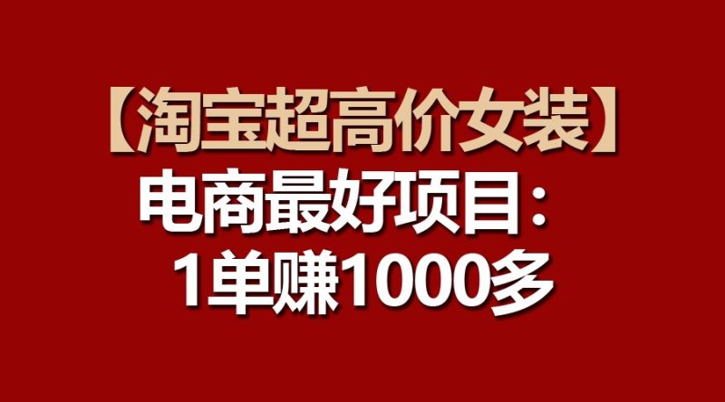 【淘宝超高价女装】电商最好项目：一单赚1000多跨境课程-外贸教程-精品网课-电商运营课库课堂